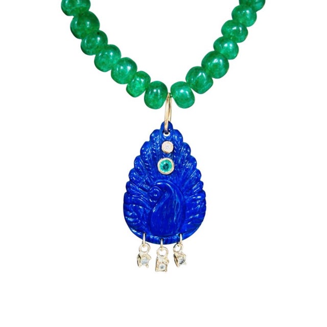 Modern Epic Emerald Rondelle Necklace With 14k Gold For Sale - Image 3 of 10
