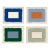 Neutral Abstract Geometric Art Prints in Green and Blue, 24 X 30 Prints in Wood Frames, Set of 4 For Sale