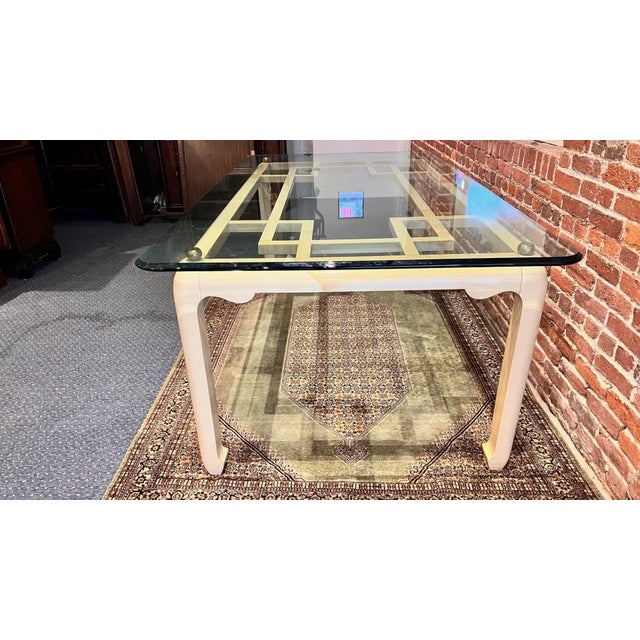 Century Furniture Raymond Sobota 1990s Faux Goatskin Dining Table For Sale - Image 4 of 10