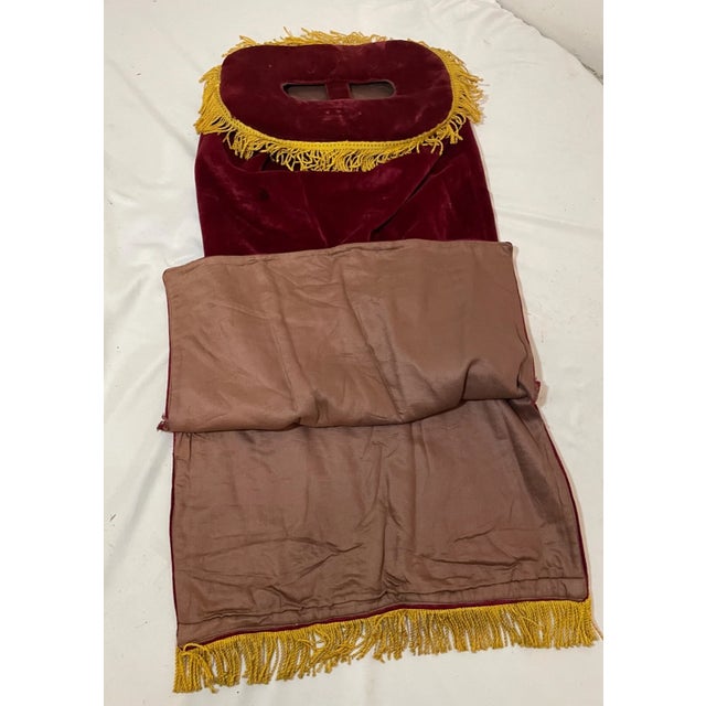 Rare Antique Hand Embroidered Judaica Jewish Memorial Torah Mantel Scroll Cover For Sale - Image 9 of 11