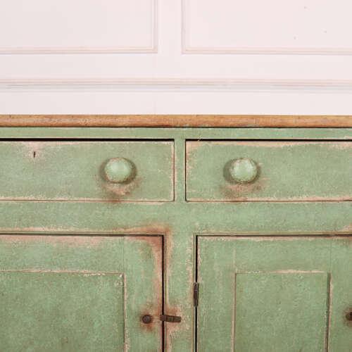 Green English Farm House Dresser Base For Sale - Image 8 of 18