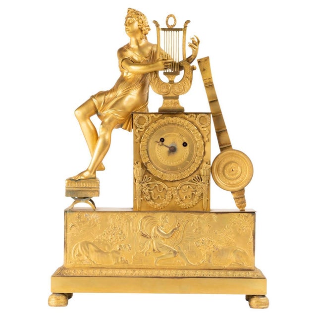 Antique Gilt Bronze Clock For Sale - Image 11 of 11