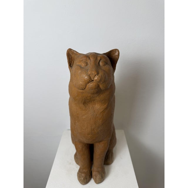 Early 19th Century Montelupo Fiorentino Tuscan Artist, Sculpture of a Seated Cat, 19th Century, Terracotta For Sale - Image 5 of 18