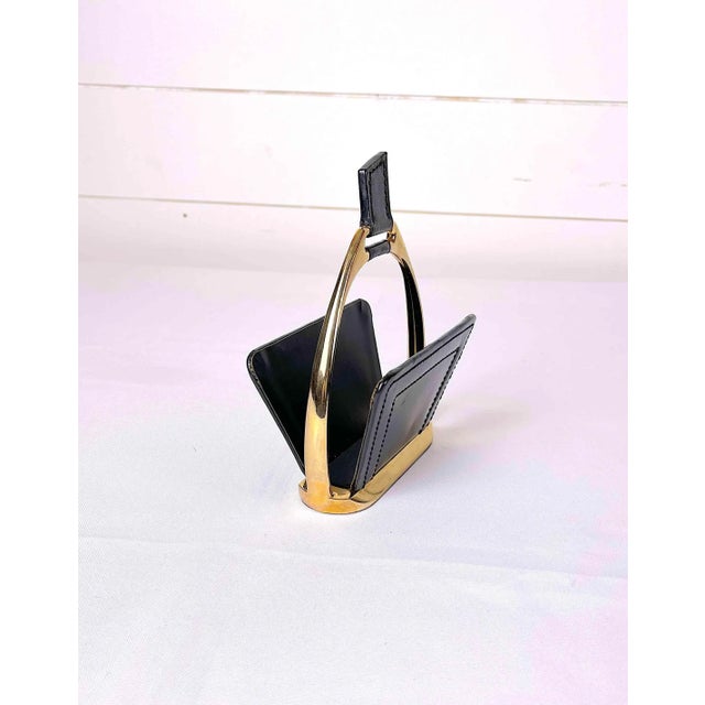 Longchamp Leather & Brass Letters Holders by Maison Longchamps, Mid-Century, France For Sale - Image 4 of 9