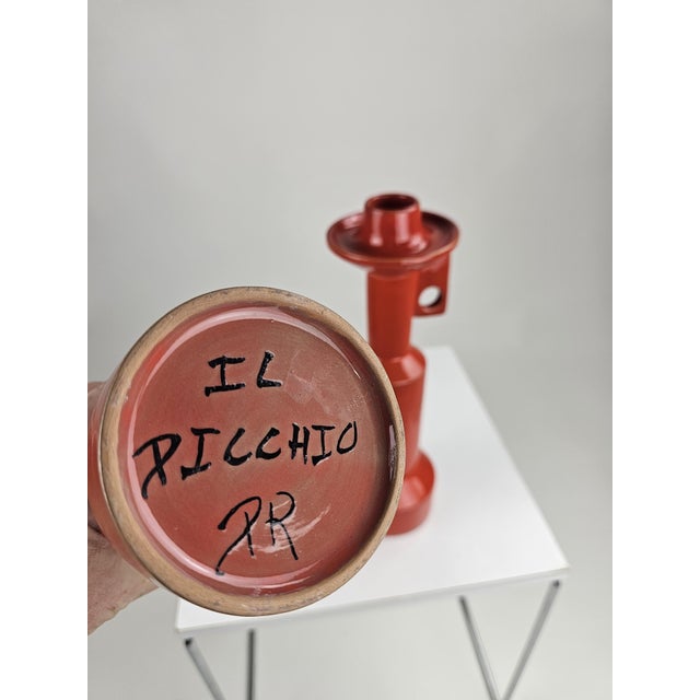 Ceramic Candlesticks by Enzo Bioli for Il Picchio, Italy, 1970s, Set of 2 For Sale - Image 12 of 16