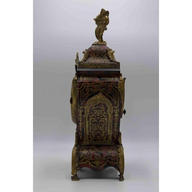 Boulle Style Table Clock in Wood and Brass from Kienzle, Early 20th Century For Sale - Image 4 of 10