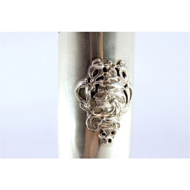 Silver Candleholder with Young Figure For Sale - Image 5 of 8