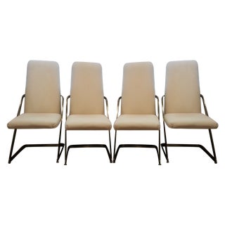 Brass Cantilever Chairs - Set of 4 For Sale