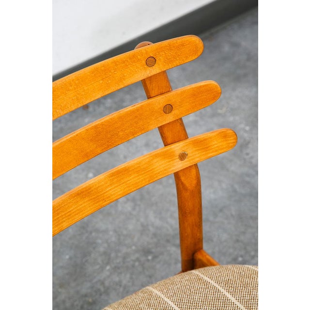 Mid Century Danish Modern Dining Chairs Pair Poul Volther Ladder Back Beech Two For Sale - Image 12 of 12