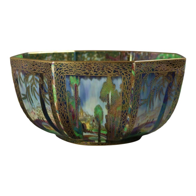 Large Wedgwood Fairyland Lustre Octagonal Dana Bowl For Sale