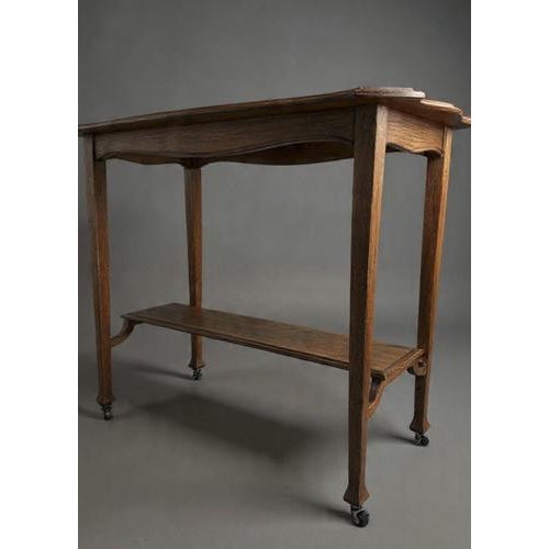 Arts and Crafts Occasional Table on Castors, Early 20th Century For Sale - Image 3 of 4