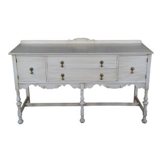 1920s Antique Standardized Furniture Tuscan Walnut Buffet Sideboard in the William & Mary Style For Sale