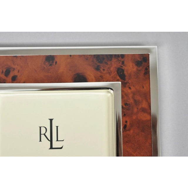 Late 20th Century Late 20th Century Lauren Ralph Lauren Harlow Burl Wood & Silver Plated 4x6 Photo Picture Frame Nib For Sale - Image 5 of 17