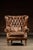Traditional Vintage Tufted Leather Highback Armchair With Lumbar Pillow in Brown For Sale - Image 3 of 11