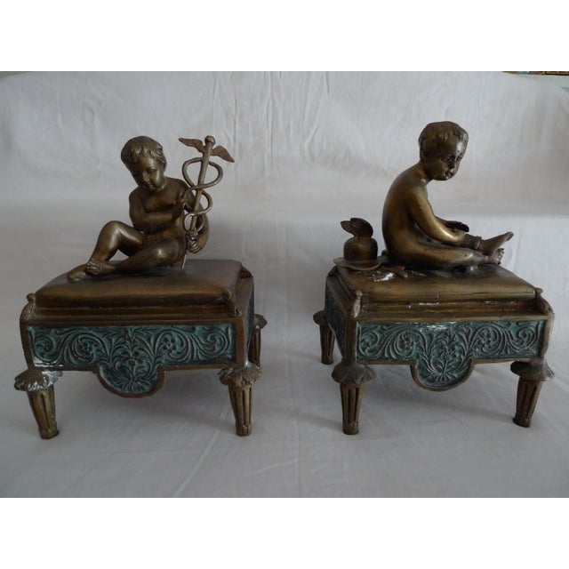 19th Century Bronze Recumbent Hermes Child Statues - A Pair For Sale - Image 9 of 9