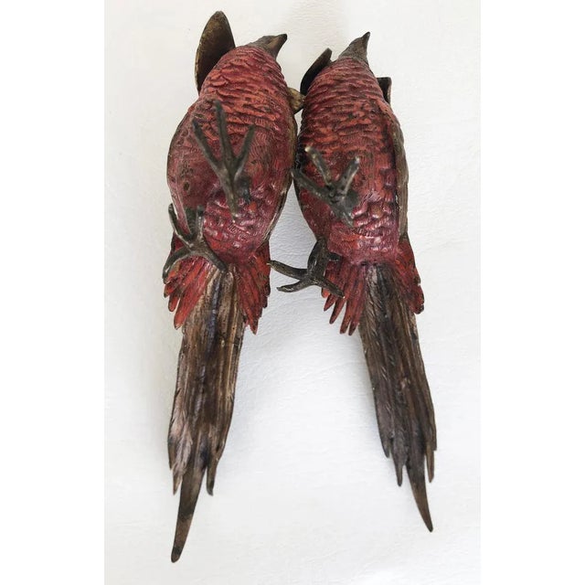 Antique Vienna Cold-Painted Bronze Pheasants - A Pair For Sale In Miami - Image 6 of 8