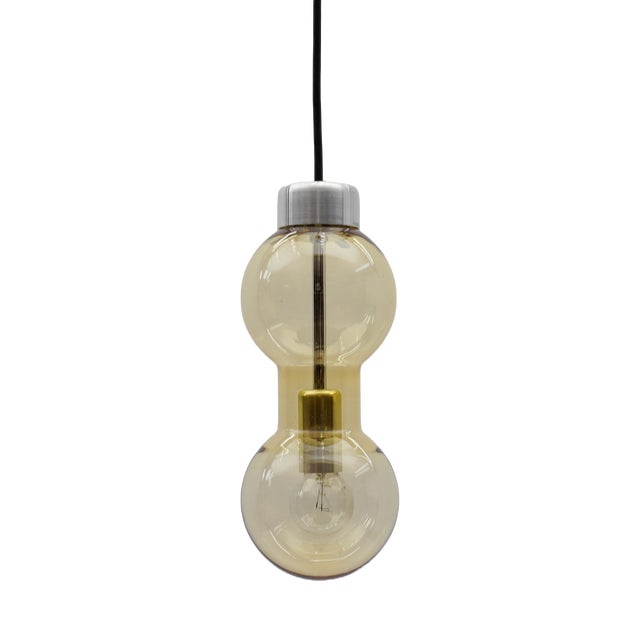 Amber Bubble Glass Pendant Lamp, Germany 1960s For Sale