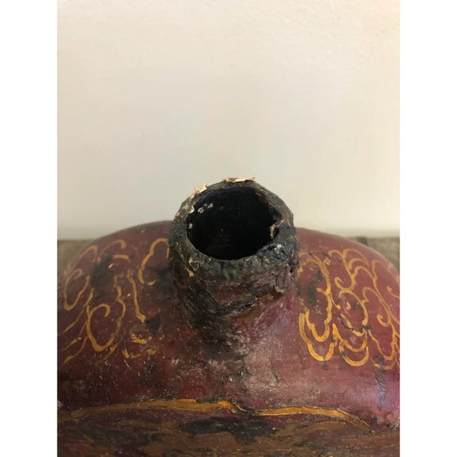 Sake Canteen - a dramatic accent piece, beautifully crafted work. Hand painted on both sides, with a raised decorative...