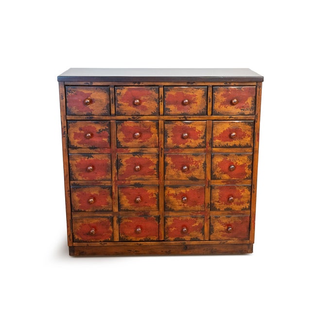 Transitional Early 20th Century Apothecary-Style Cabinet With Faux Drawer Fronts & Interior Shelving For Sale - Image 3 of 14