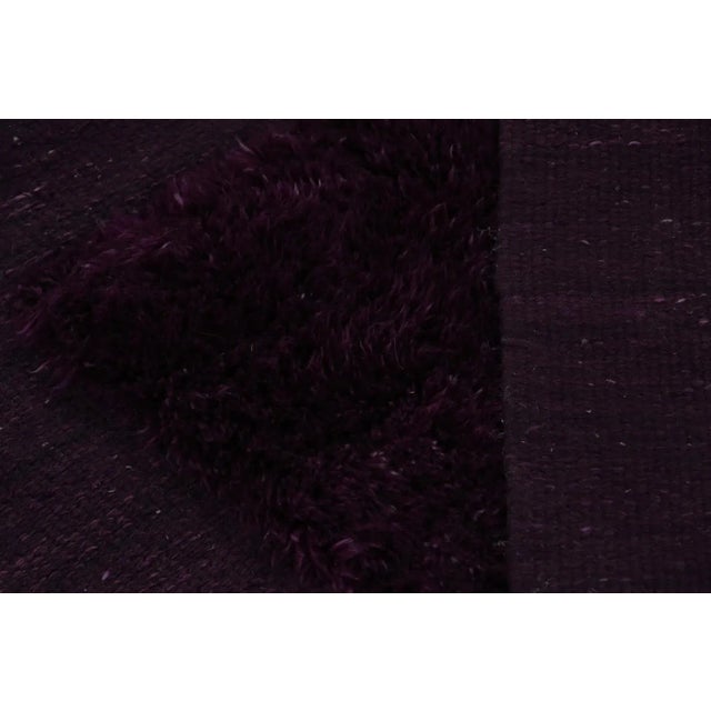 Rug & Kilim Rug & Kilim’s Moroccan Rug With Purple Geometric Pattern in a High-Low Texture For Sale - Image 4 of 7
