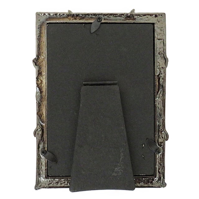 Art Nouveau Art Nouveau Style Pewter Photo Picture Frame Tulips Flowers Floral Fits 5" X 3 1/2" For Sale - Image 3 of 3