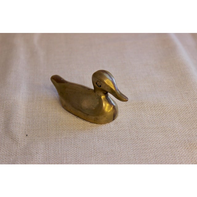 1960s Vintage Brass Duck Figurine / Paperweight For Sale - Image 5 of 6