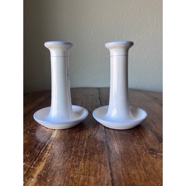 Pair of Dieulefit PHP Pottery Made in France Candlestick Holders For Sale - Image 4 of 10