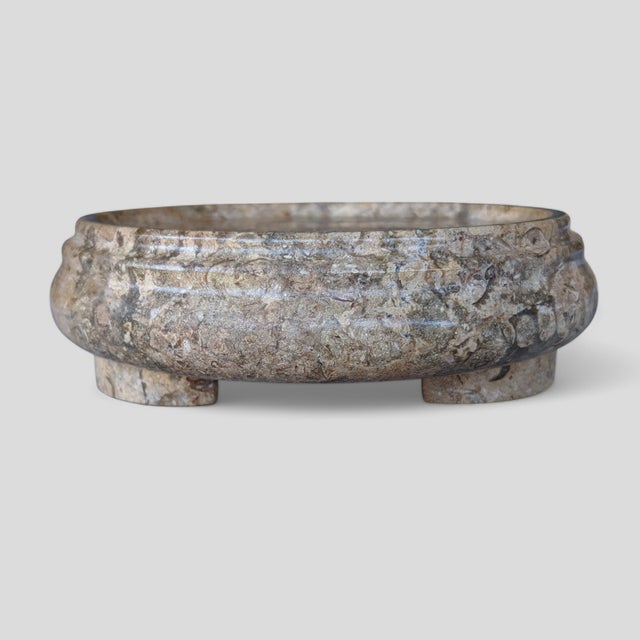 Vintage Organic Modern Tessellated Stone Tripod Pedestal Stand In the Style of Pier Alessandro Giusti and Egidio Di Rosa...