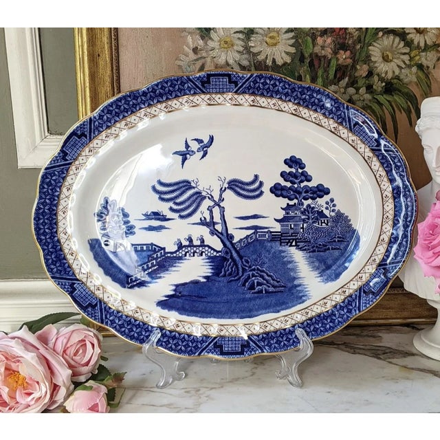 1980s Royal Doulton Booths Real Old Willow Platter For Sale In Detroit - Image 6 of 6