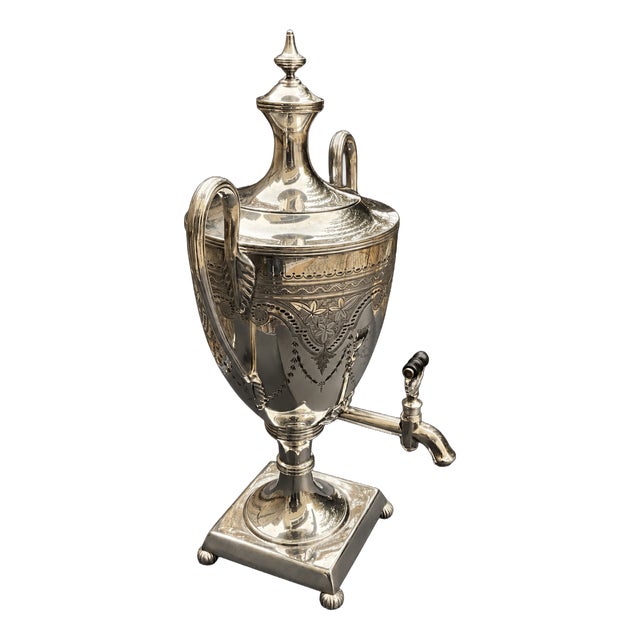 Antique Edwardian Silver-Plated Tea Urn by James Dixon & Sons, Sheffield, 1905 For Sale