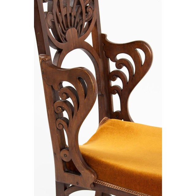 Wood Art Nouveau Chairs in the style of Rippl-Rónai József, 1900s, Set of 4 For Sale - Image 7 of 18