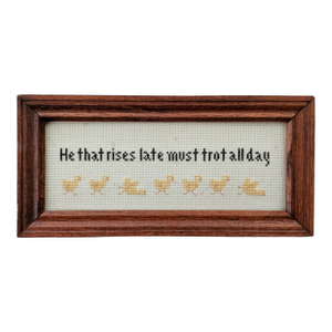 Vintage Farmhouse Style Cross Stitch Framed