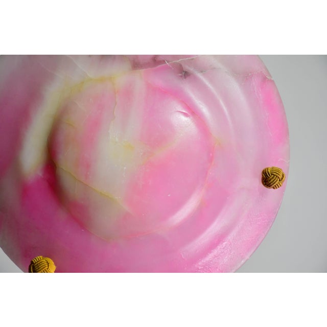 Charming Pink Art Deco Alabaster Pendant, 1940s For Sale - Image 12 of 12