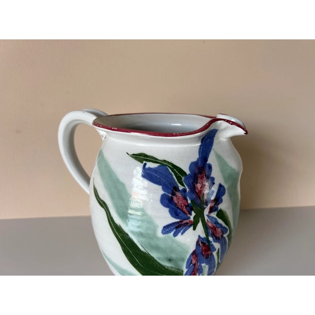 Vintage Hand Painted Pottery Pitcher For Sale In Miami - Image 6 of 12