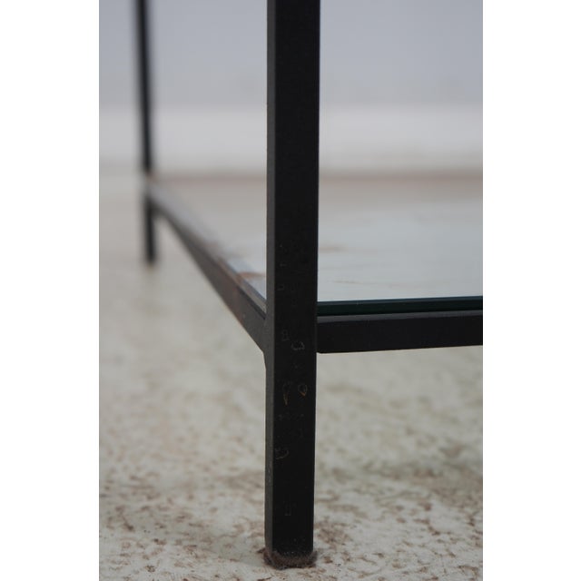 Black Charleston Forge Iron 2 Tier Glass Top Coffee Table For Sale - Image 8 of 12