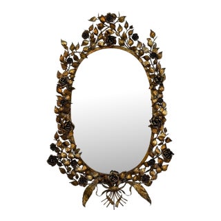 Vintage Gilt Tole Mirror For Sale