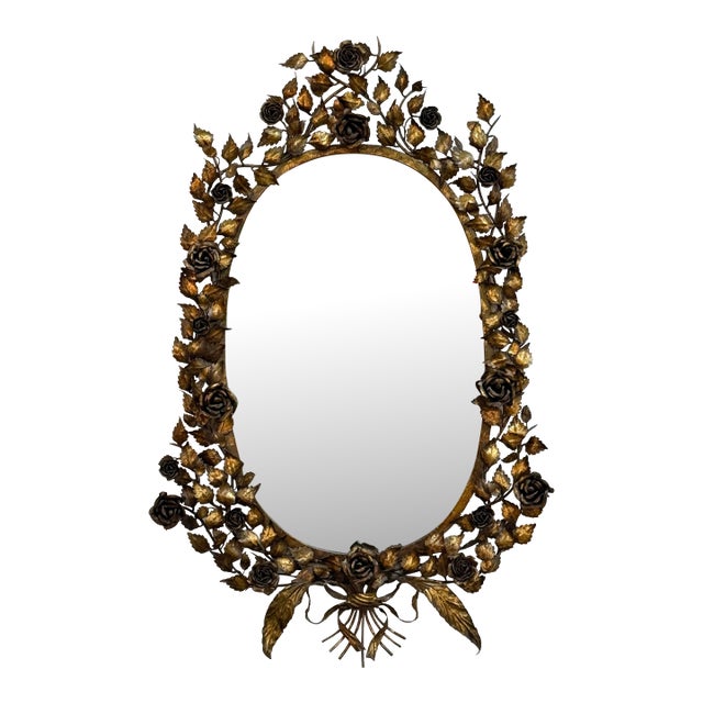 Vintage Gilt Tole Mirror For Sale