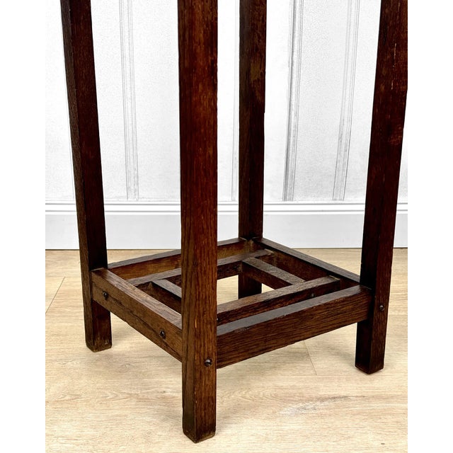 Antique Arts & Crafts Quartersawn Oak Entryway Umbrella Holder Stand For Sale - Image 9 of 10