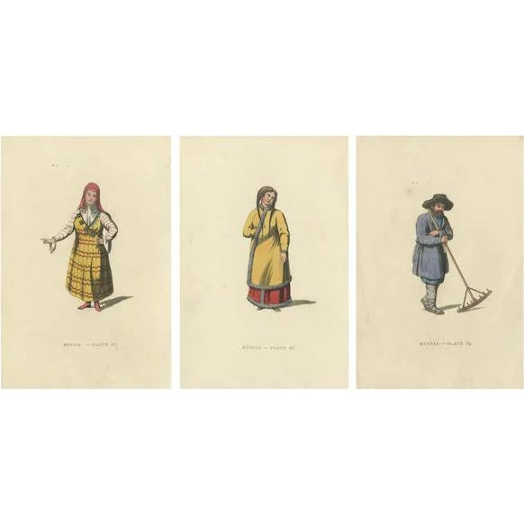 W. Alexander, Traditional Attires of the Early 19th Century, Engravings, 1814, Set of 3 For Sale