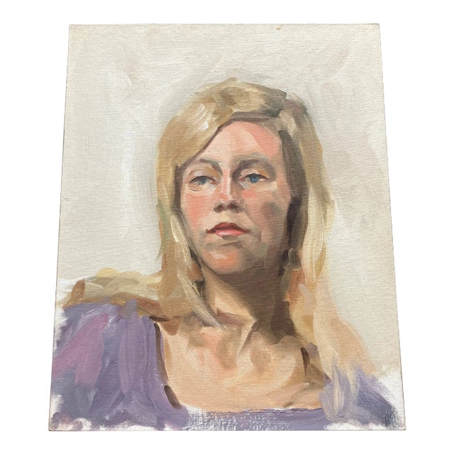 1970s Original Contemporary Impressionist Portrait Painting For Sale