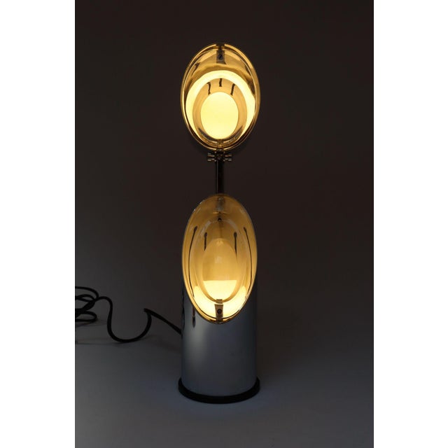 Vintage Italian Chrome and Glass Collapsible Table Lamp by Oscar Torlasco For Sale - Image 9 of 18