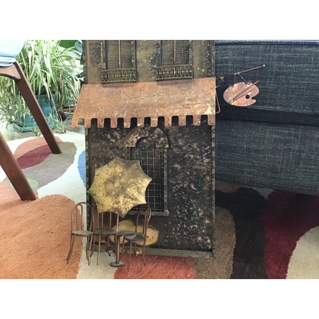 Curtis Jere Curtis Jere Vintage Signed “Paris Cafe” Metal Wall Sculpture For Sale - Image 4 of 12