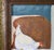 Red Mid-20th Century Americana Farm Scene Oil Painting on Board – Framed For Sale - Image 8 of 11