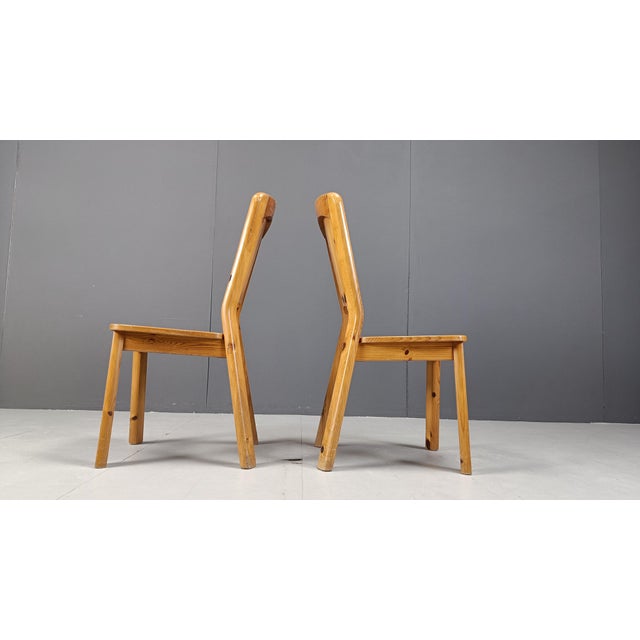 Vintage Pine Wood Dining Chairs, 1970s, Set of 6 For Sale - Image 10 of 12