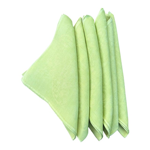 Hand Dyed Linen Damask Napkins For Sale