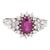 Ruby Diamond Ring Estate 14k White Gold Vintage Cocktail Band Jewelry Sz 8 For Sale