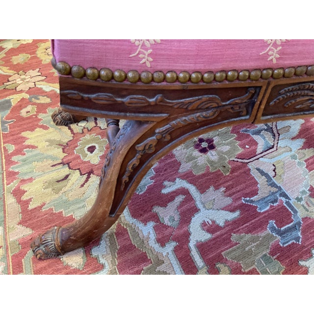 20th Century Neoclassical Paw Foot Detail Footstool For Sale - Image 10 of 12