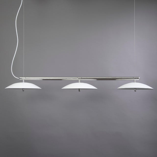 Contemporary Signal Linear Pendant Light, Short Black & Nickel, Floor Model, Modern, Minimal, Led Hanging Lamp For Sale - Image 3 of 3