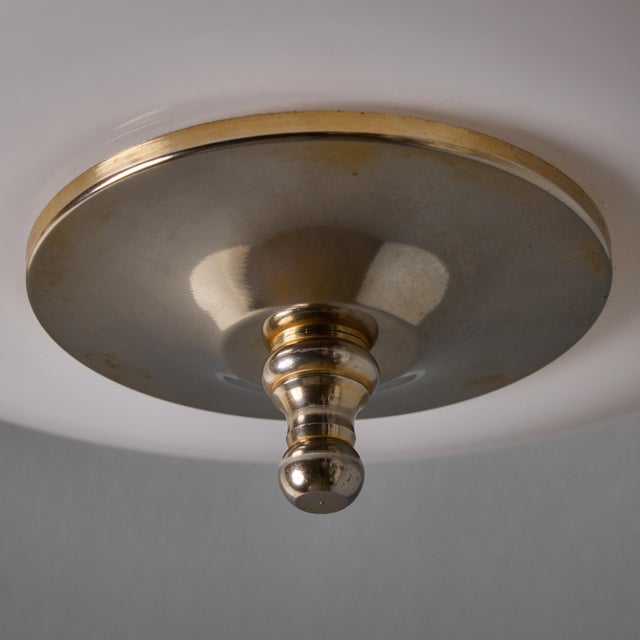 1970s Nickel and Opaline Glass Wall or Ceiling Lamp Attributed to Luigi Caccia Dominioni for Azucena For Sale - Image 10 of 18