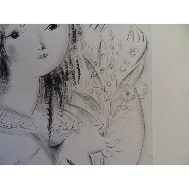 Mily Possoz, Young Girl with Lily of the Valley, Engraving For Sale - Image 5 of 8